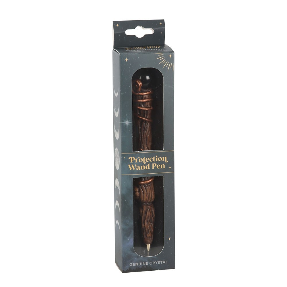 Something Different - Protection Black Obsidian Crystal Wand Pen - Multicolours